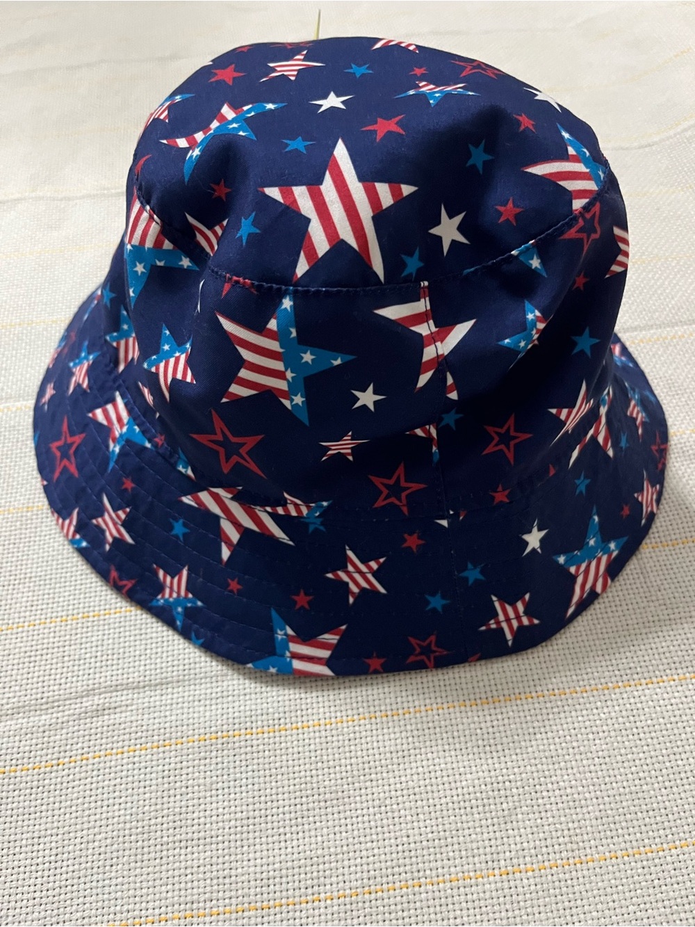 Kids Navy Star Print Bucket Hat - Red, White & Blue